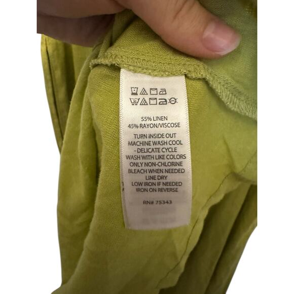 Calypso St. Barth Linen Blend Wide Leg Jumpsuit Lime Green M NWT - Picture 7 of 9